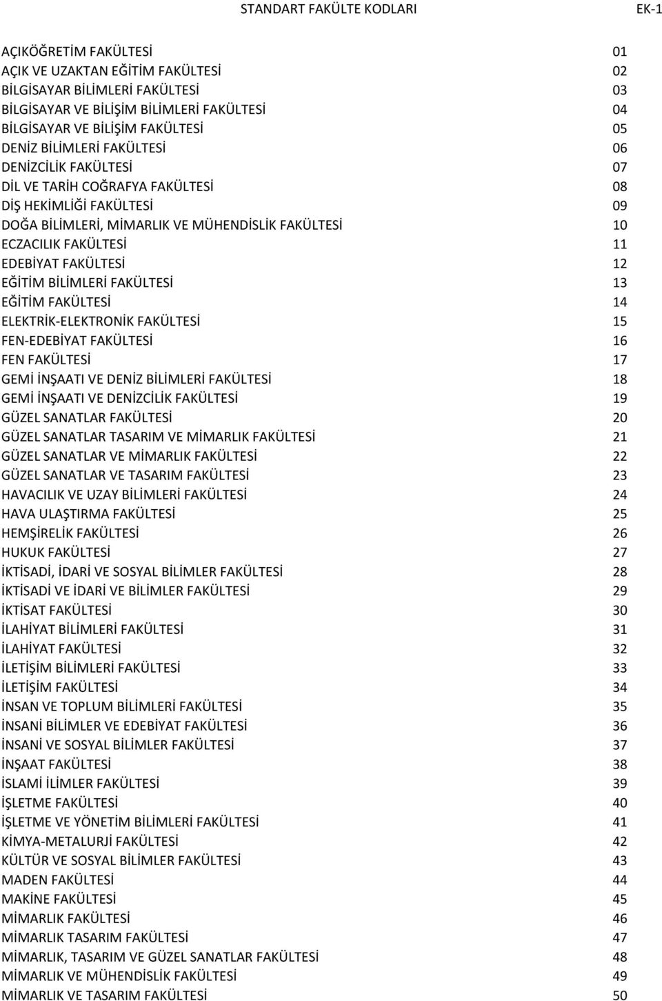 FAKÜLTESİ 11 EDEBİYAT FAKÜLTESİ 12 EĞİTİM BİLİMLERİ FAKÜLTESİ 13 EĞİTİM FAKÜLTESİ 14 ELEKTRİK-ELEKTRONİK FAKÜLTESİ 15 FEN-EDEBİYAT FAKÜLTESİ 16 FEN FAKÜLTESİ 17 GEMİ İNŞAATI VE DENİZ BİLİMLERİ