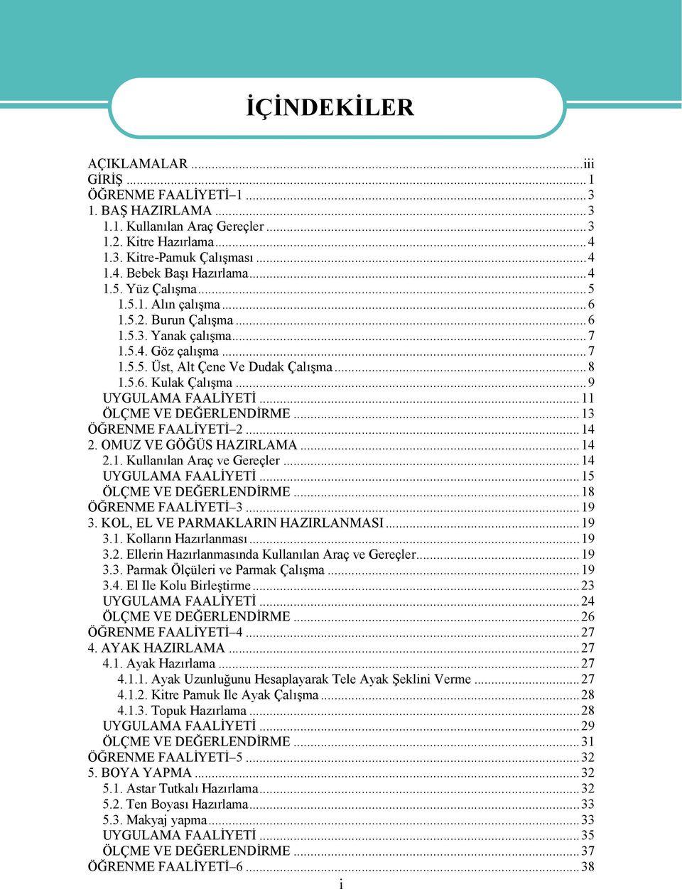 ..9 UYGULAMA FAALİYETİ...11 ÖLÇME VE DEĞERLENDİRME...13 ÖĞRENME FAALİYETİ 2...14 2. OMUZ VE GÖĞÜS HAZIRLAMA...14 2.1. Kullanılan Araç ve Gereçler...14 UYGULAMA FAALİYETİ...15 ÖLÇME VE DEĞERLENDİRME.