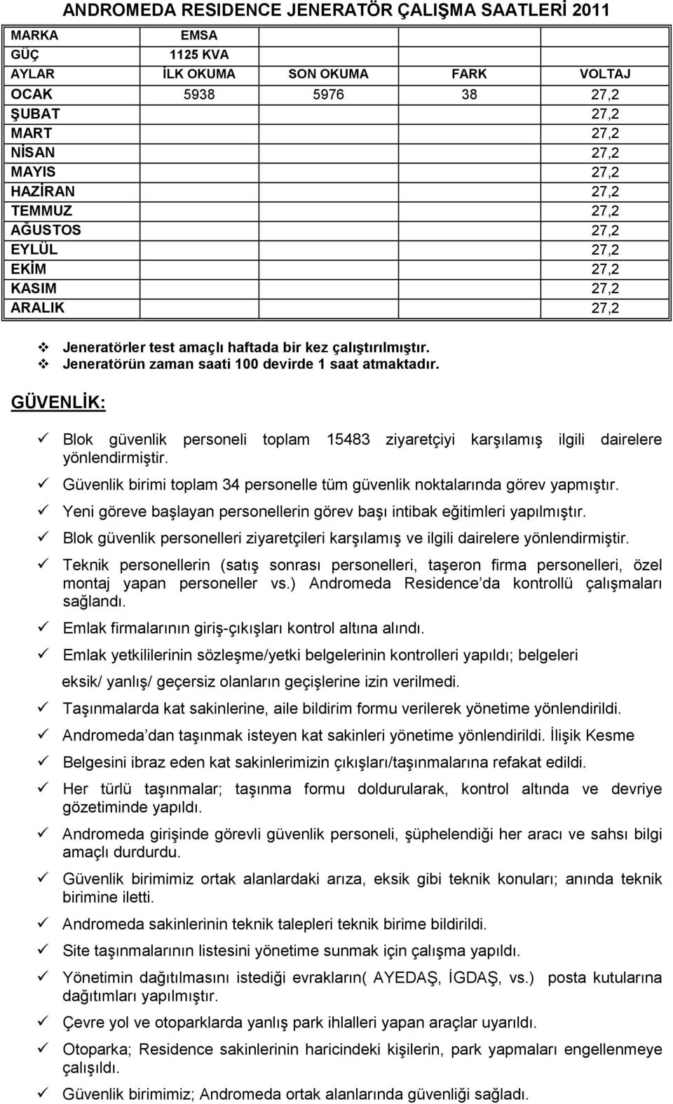 GÜVENLİK: Blok güvenlik personeli toplam 15483 ziyaretçiyi karşılamış ilgili dairelere yönlendirmiştir. Güvenlik birimi toplam 34 personelle tüm güvenlik noktalarında görev yapmıştır.