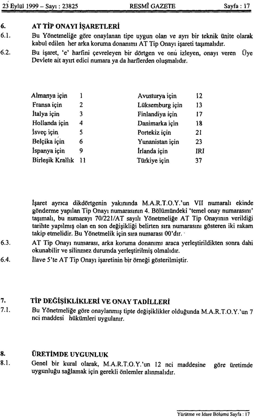 Almanya için 1 Avusturya için 12 Fransa için 2 Lüksemburg için 13 İtalya için 3 Finlandiya için 17 Hollanda için 4 Danimarka için 18 İsveç için 5 Portekiz için 21 Belçika için 6 Yunanistan için 23