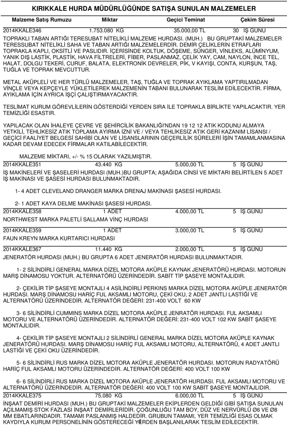 İÇERİSİNDE KOLTUK, DÖŞEME, SÜNGER, VİNLEKS, ALÜMİNYUM, YANIK DIŞ LASTİK, PLASTİK, HAVA FİLTRELERİ, FİBER, PASLANMAZ, ÇELİK YAY, CAM, NAYLON, İNCE TEL, HALAT, DOLGU TEKERİ, CURUF, BALATA, ELEKTRONİK