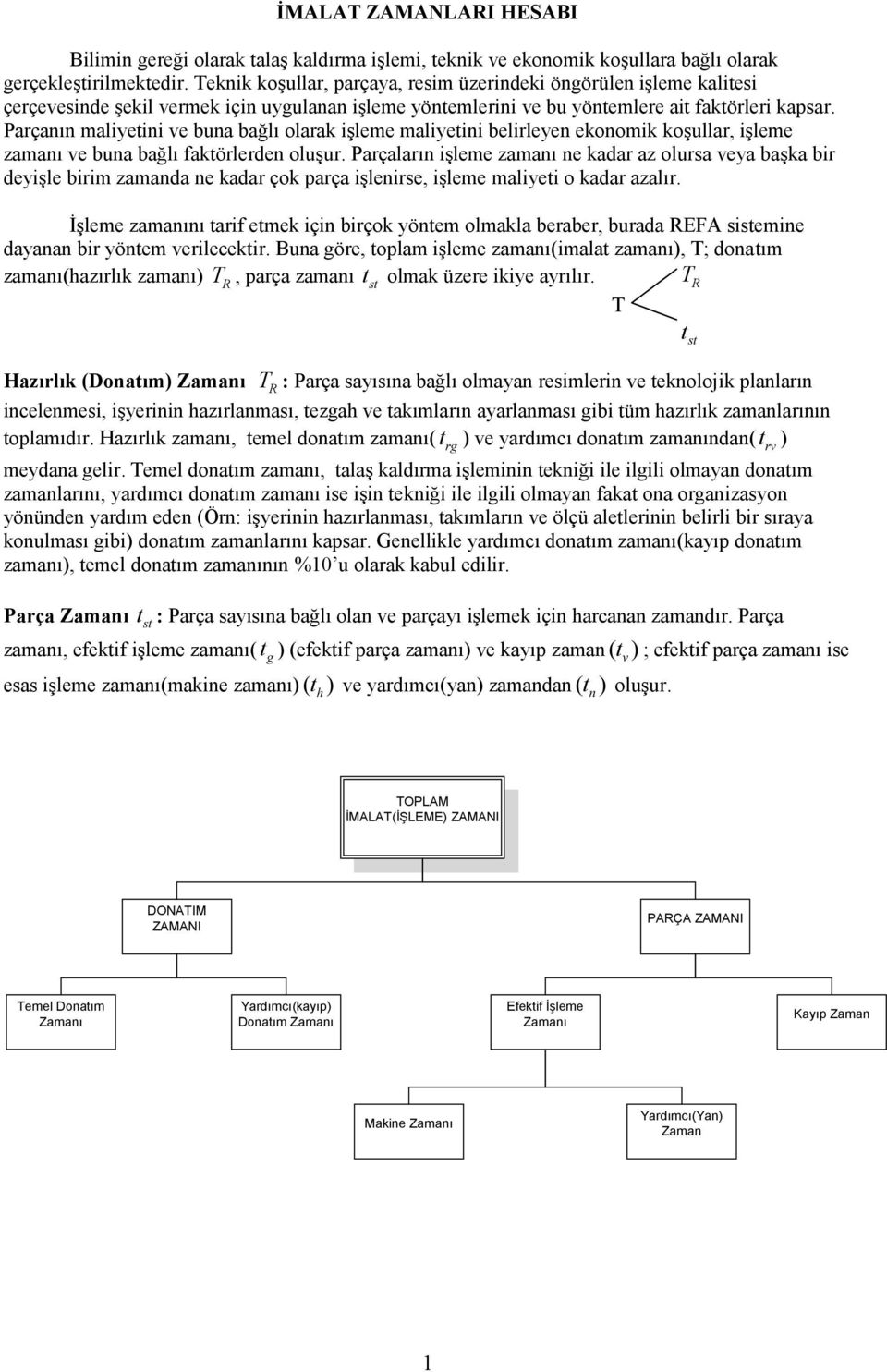 Prçı mliyeii ve b bğlı olrk işleme mliyeii belirleye ekoomik koşllr, işleme mı ve b bğlı fkörlerde olşr.