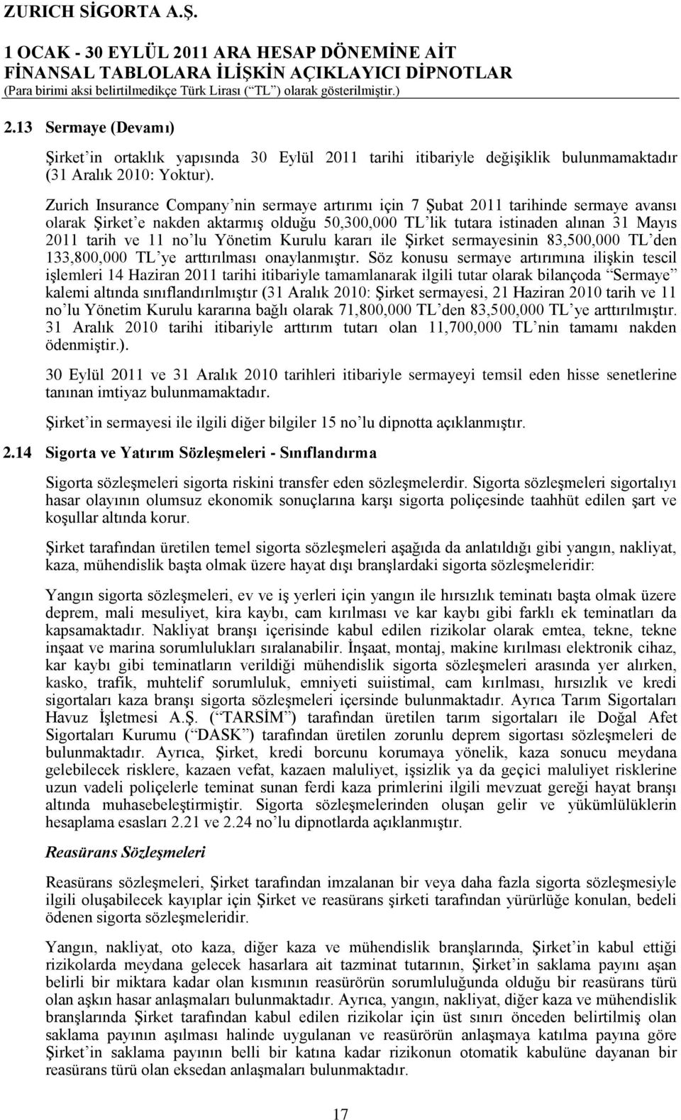 lu Yönetim Kurulu kararı ile Şirket sermayesinin 83,500,000 TL den 133,800,000 TL ye arttırılması onaylanmıştır.