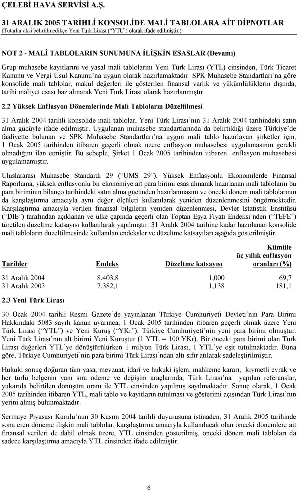 SPK Muhasebe Standartları na göre konsolide mali tablolar, makul değerleri ile gösterilen finansal varlık ve yükümlülüklerin dışında, tarihi maliyet esası baz alınarak Yeni Türk Lirası olarak