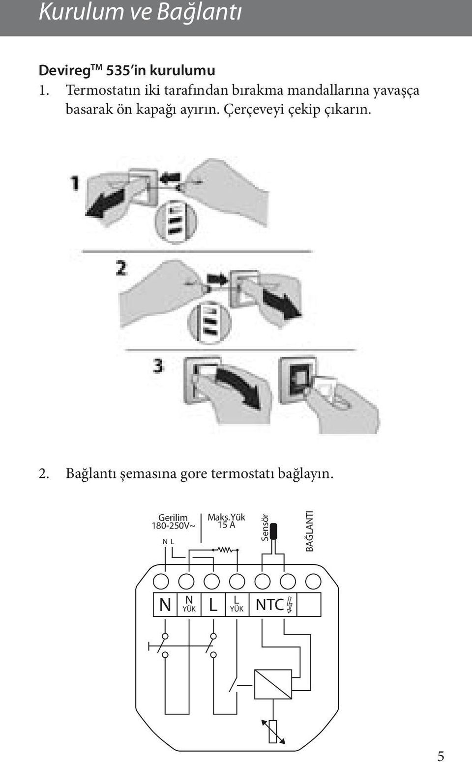 kapağı ayırın. Çerçeveyi çekip çıkarın. 2.