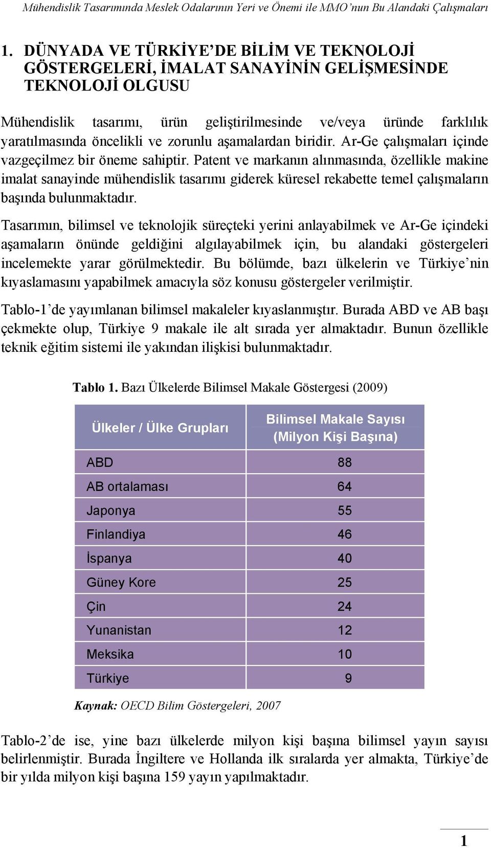 Patent ve markanın alınmasında, özellikle makine imalat sanayinde mühendislik tasarımı giderek küresel rekabette temel çalışmaların başında bulunmaktadır.