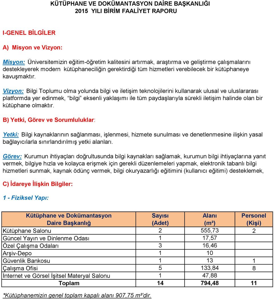 Vizyon: Bilgi Toplumu olma yolunda bilgi ve iletişim teknolojilerini kullanarak ulusal ve uluslararası platformda yer edinmek, bilgi eksenli yaklaşımı ile tüm paydaşlarıyla sürekli iletişim halinde