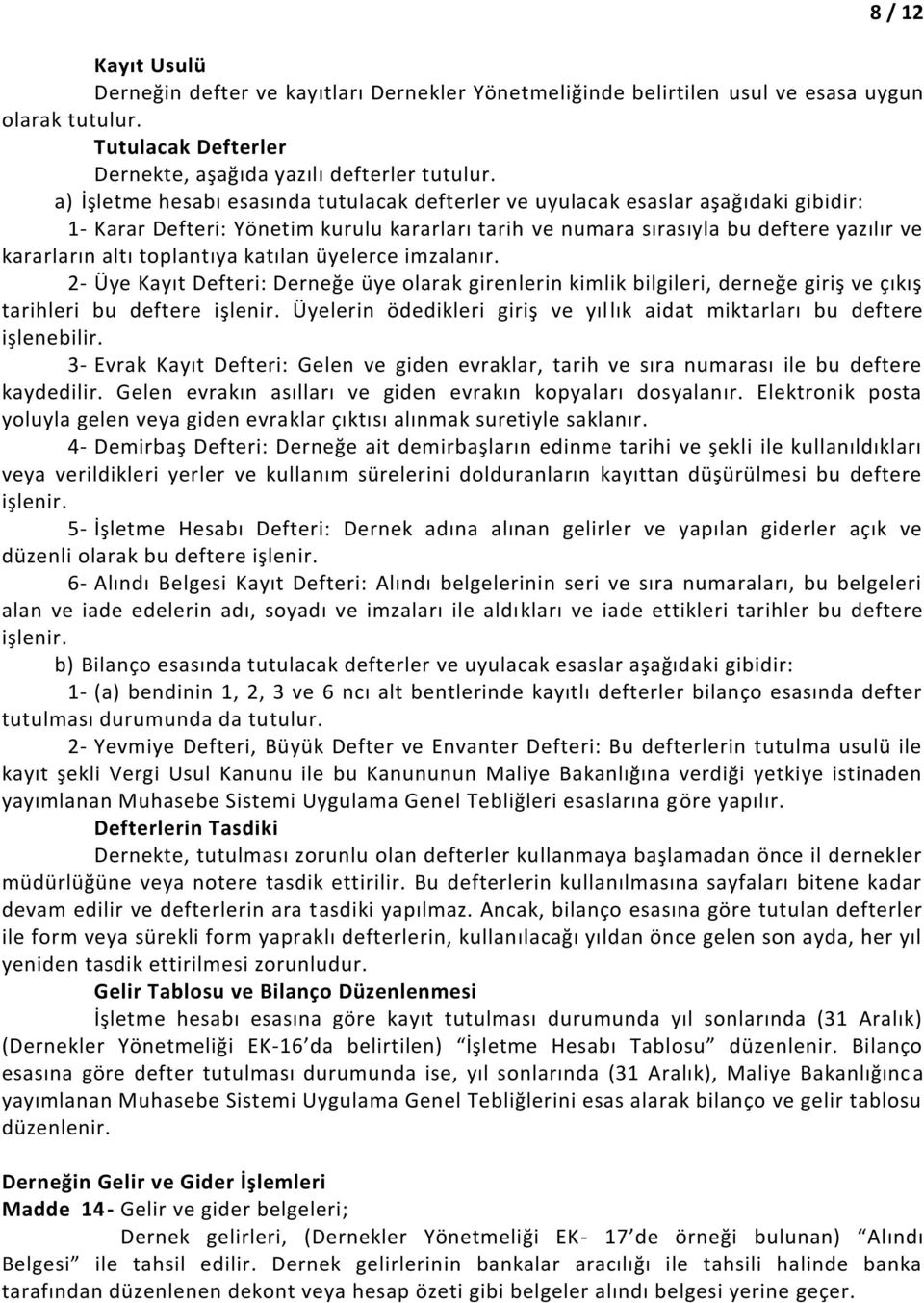 toplantıya katılan üyelerce imzalanır. 2- Üye Kayıt Defteri: Derneğe üye olarak girenlerin kimlik bilgileri, derneğe giriş ve çıkış tarihleri bu deftere işlenir.