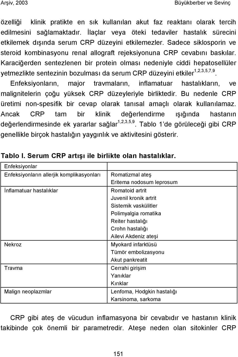 Karaciğerden sentezlenen bir protein olması nedeniyle ciddi hepatosellüler yetmezlikte sentezinin bozulması da serum CRP düzeyini etkiler 1,2,3,5,7,9.