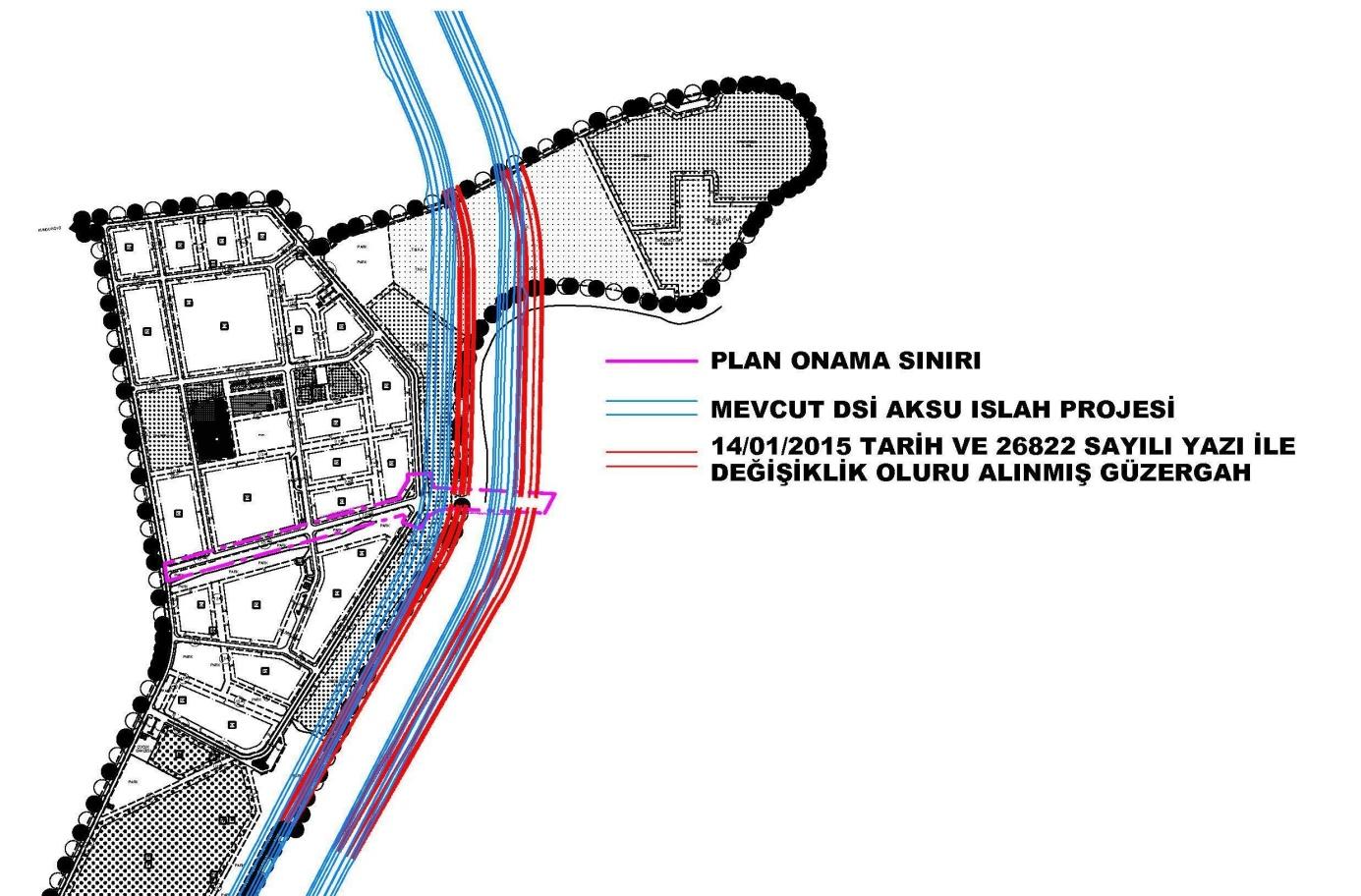 çayı köprüsü ve bağlantı yolları için1/ 5000 Ölçekli Nazım İmar Planı değişikliği hazırlanmıştır.