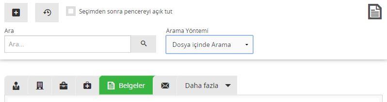 Zaman kazandıran özellikler Bir module ait son görüntlenen kayıtlar ve sık kullanılan kayıtlar. dtsearch* dtsearch, Efficy belgelerinizdeki metinlerde arama yapmanızı sağlar.