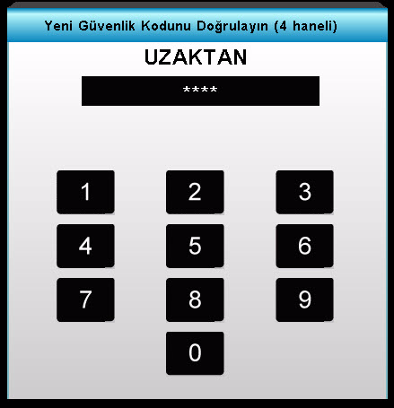 Güvenlik Zamanlayıcısı Projektörün ne kadar süreyle (Ay/Gün/Saat) kullanılabileceğini belirlemek için bu işlevi kullanın. Bu süre geçtikten sonra parolayı tekrar girmeniz istenecektir.