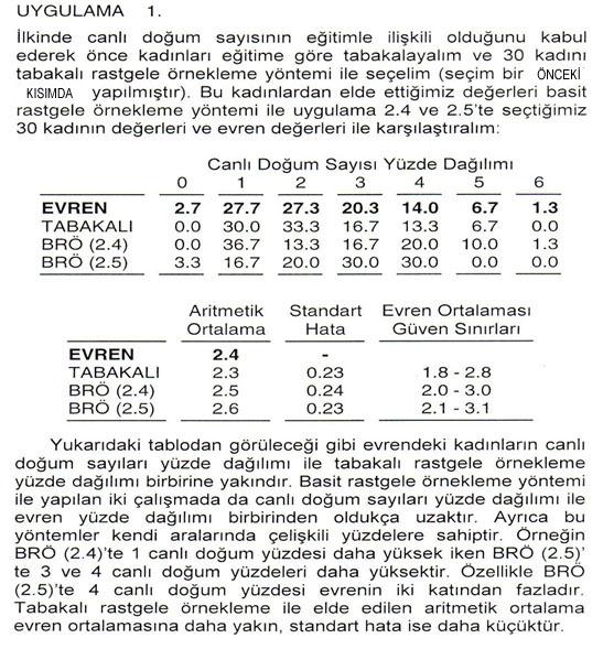 Bu yöntemin evren değerlerini diğer yöntemlere göre gerçeğe daha yakın tahmin