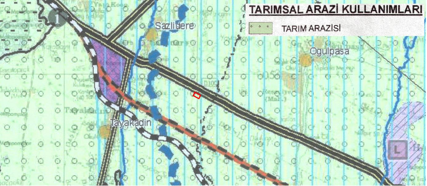 EDİRNE İLİ 1/25 000 ÖLÇEKLİ Şekil 4: Planlama Alanının Kadastral ve Hâlihazır Durumu (1/5000) 3. YÜRÜRLÜKTEKİ MEKÂNSAL PLANLAR Planlama alanı, Trakya Alt Bölgesi Ergene Havzası 1/100.