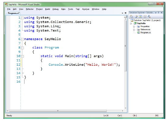 Visual Studio Integrated Development Environment C# ve/veya diğer dosyalar
