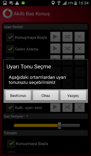 Play tuşu ile (en sol tuş) seçim yapılan ses dosyası dinlenir.