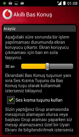 3.13.3. Arayüz Ekran Koruyucu Ayarı: Uygulamada herhangi bir işlem yapılmadığında seçilen süre sonunda ekran koruyucu devreye girer. Süre barı en sona getirildiğinde ekran koruyucu devreye girmez.