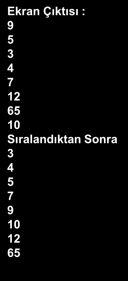 QuickSort in C# - I static void quicksort(int[] dizi, int sol, int sağ) int index = partition(dizi, sol, sağ); if (sol < index - 1) quicksort(dizi, sol, index - 1); if (index < sağ) quicksort(dizi,