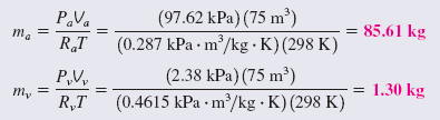 c) Havanın birim kuru hava kütlesi için eltalpisi: h = h a + ωh v c p T + ωh g Tablo A 4 den 25 h g = 2546.5 kj/kg = 1.005 kj kg. 25 + 0.0152 2546.5 kj kg = 63.