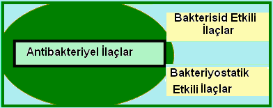 Antibakteriyel ilaçlar mikroorganizma üzerine gösterdikleri etkilere göre bakterisid ve bakteriostatik (bakteriyostatik) etkili olarak gruplandırılır.