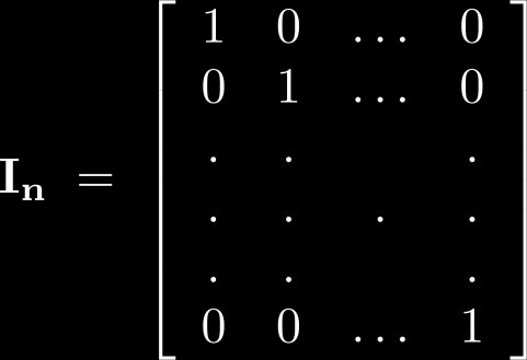 Identity Matrix and Powers of Matrices Definition: The identity matrix of order n is the m n matrix I n = [ ij ], where ij = 1 if i = j and ij = 0 if