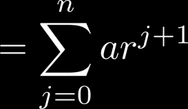 Geometric Series Sums of terms of geometric progressions Proof: Let To compute S n, first multiply