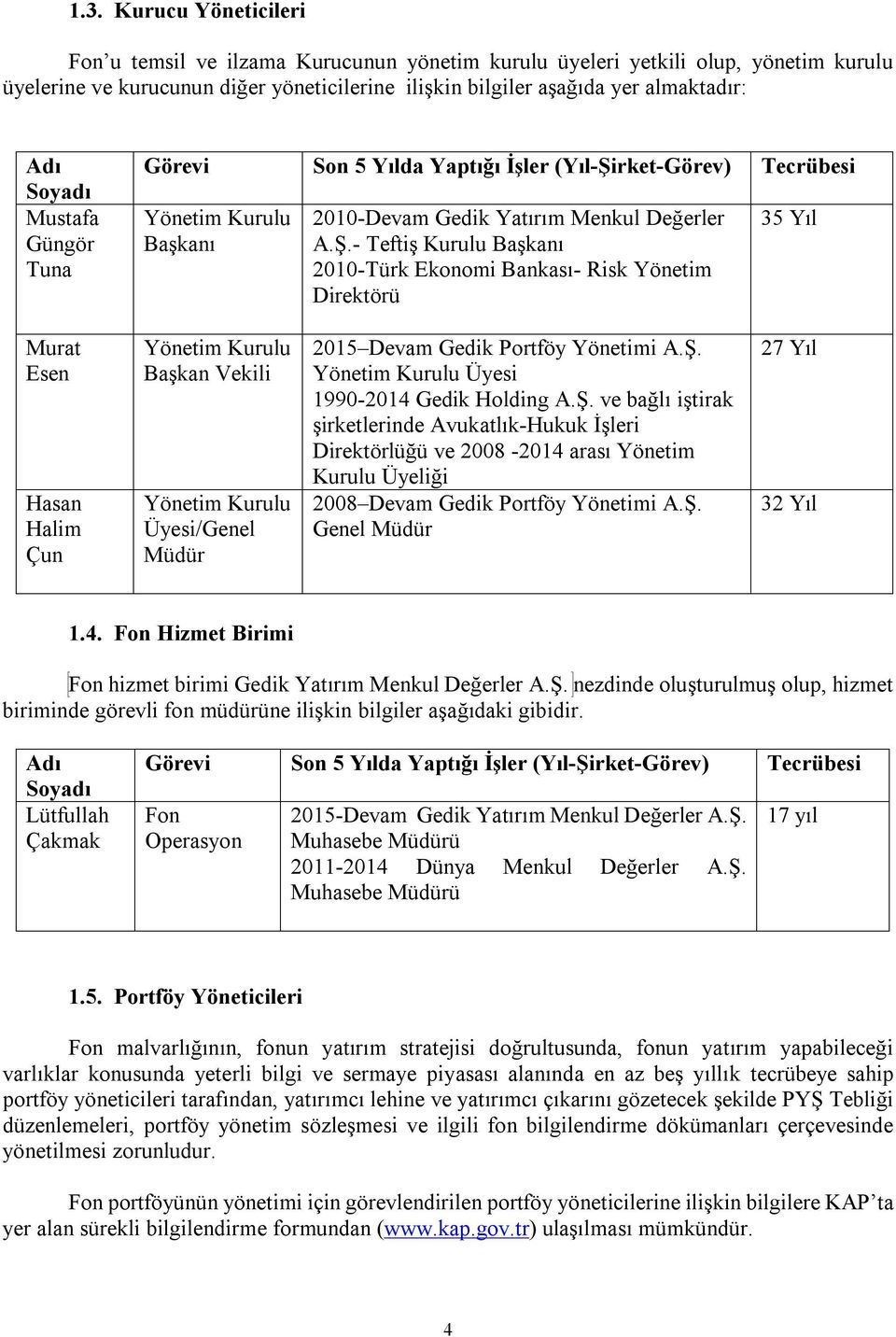 rket-Görev) Tecrübesi Yönetim Kurulu Başkanı 2010-Devam Gedik Yatırım Menkul Değerler A.Ş.