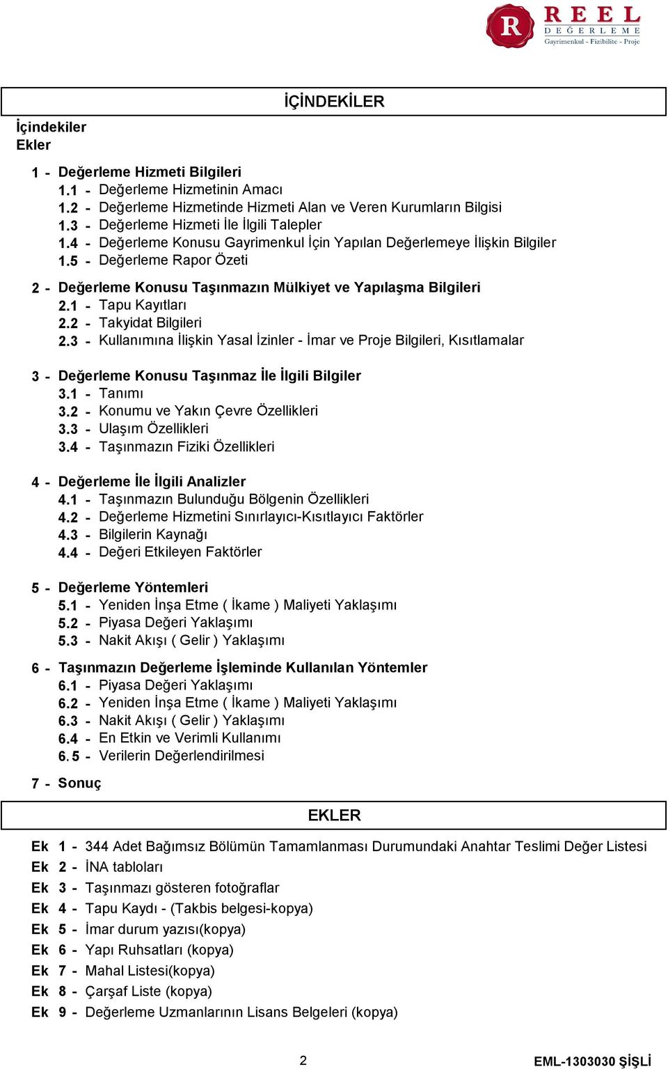 2 Takyidat Bilgileri 2.3 Kullanımına İlişkin Yasal İzinler İmar ve Proje Bilgileri, Kısıtlamalar 3 4 5 6 7 Değerleme Konusu Taşınmaz İle İlgili Bilgiler 3.1 Tanımı 3.