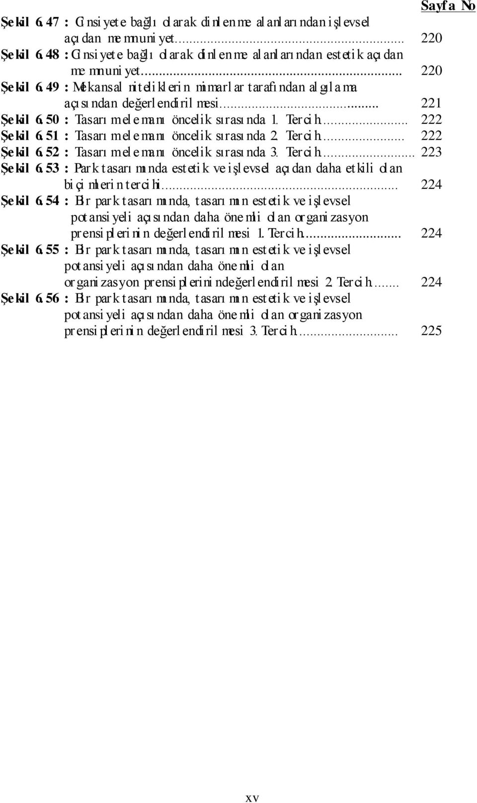 .. : Tasarı mele manı öncelik sırası nda 1. Terci h... : Tasarı mele manı öncelik sırası nda 2. Terci h... : Tasarı mele manı öncelik sırası nda 3. Terci h... : Park tasarı mı nda estetik ve işlevsel açı dan daha etkili olan bi çi ml eri n terci hi.