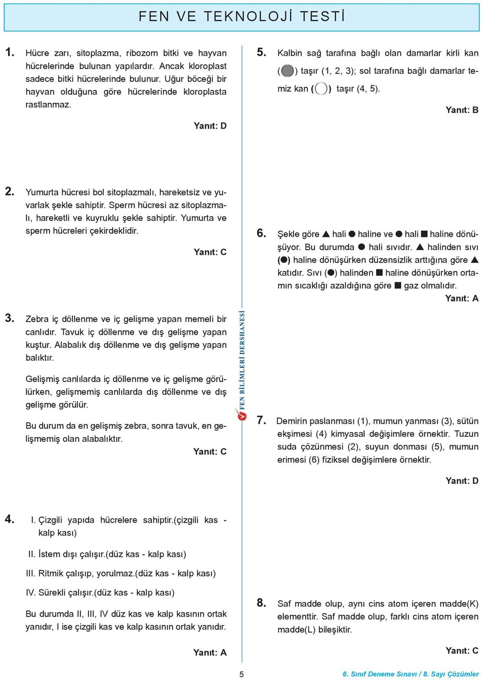 . Yumurta hücresi bol sitoplazmalý, hareketsiz ve yuvarlak þekle sahiptir. Sperm hücresi az sitoplazmalý, hareketli ve kuyruklu þekle sahiptir. Yumurta ve sperm hücreleri çekirdeklidir. 6.