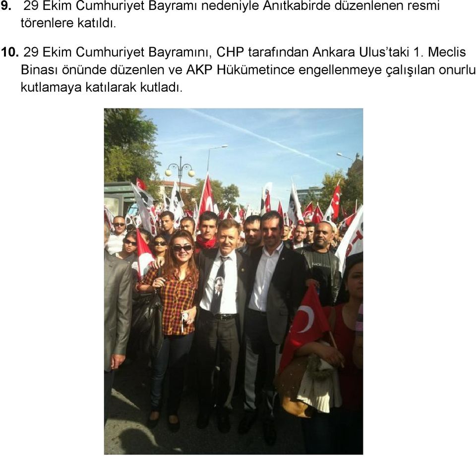 29 Ekim Cumhuriyet Bayramını, CHP tarafından Ankara Ulus taki 1.