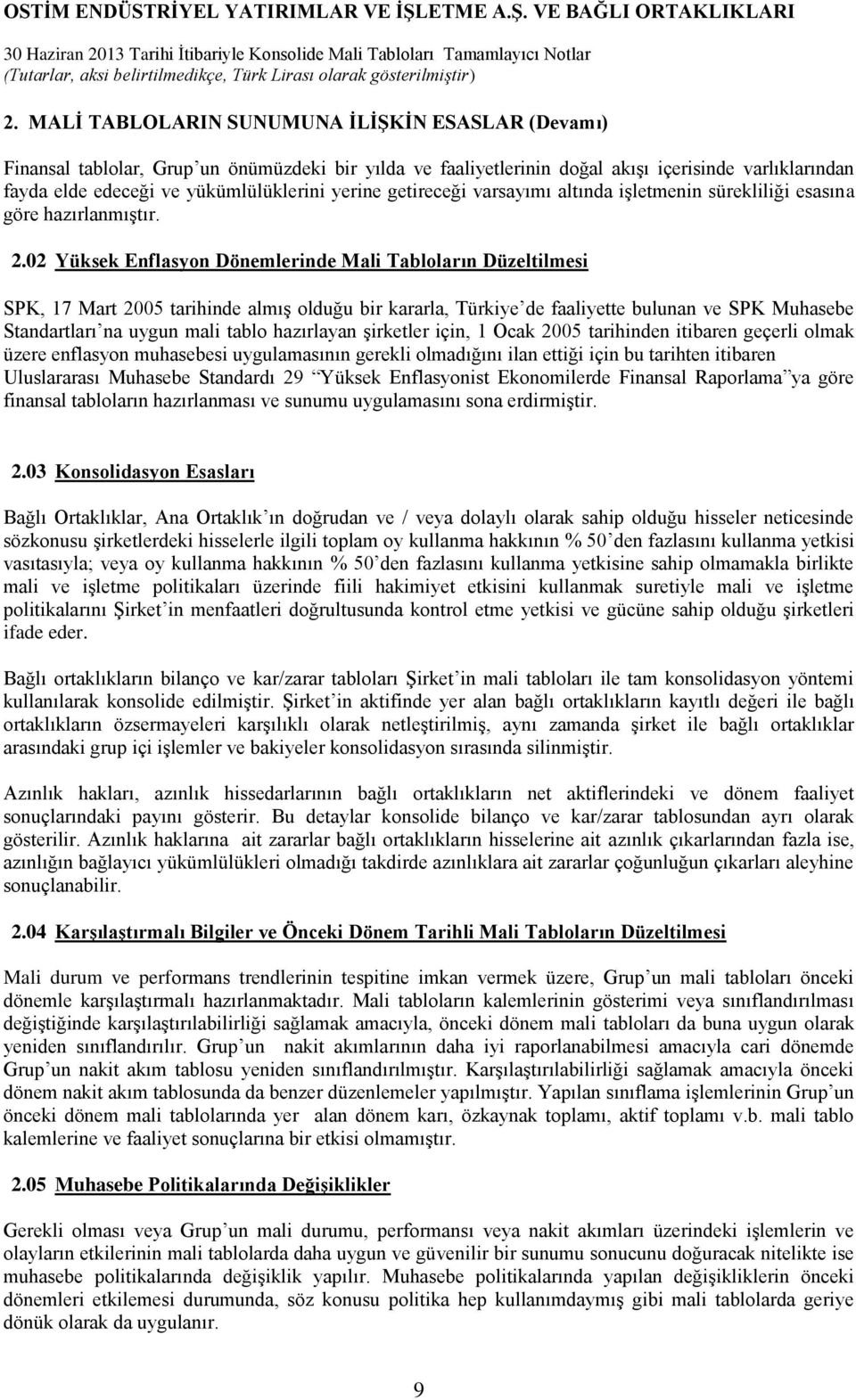 02 Yüksek Enflasyon Dönemlerinde Mali Tabloların Düzeltilmesi SPK, 17 Mart 2005 tarihinde almış olduğu bir kararla, Türkiye de faaliyette bulunan ve SPK Muhasebe Standartları na uygun mali tablo