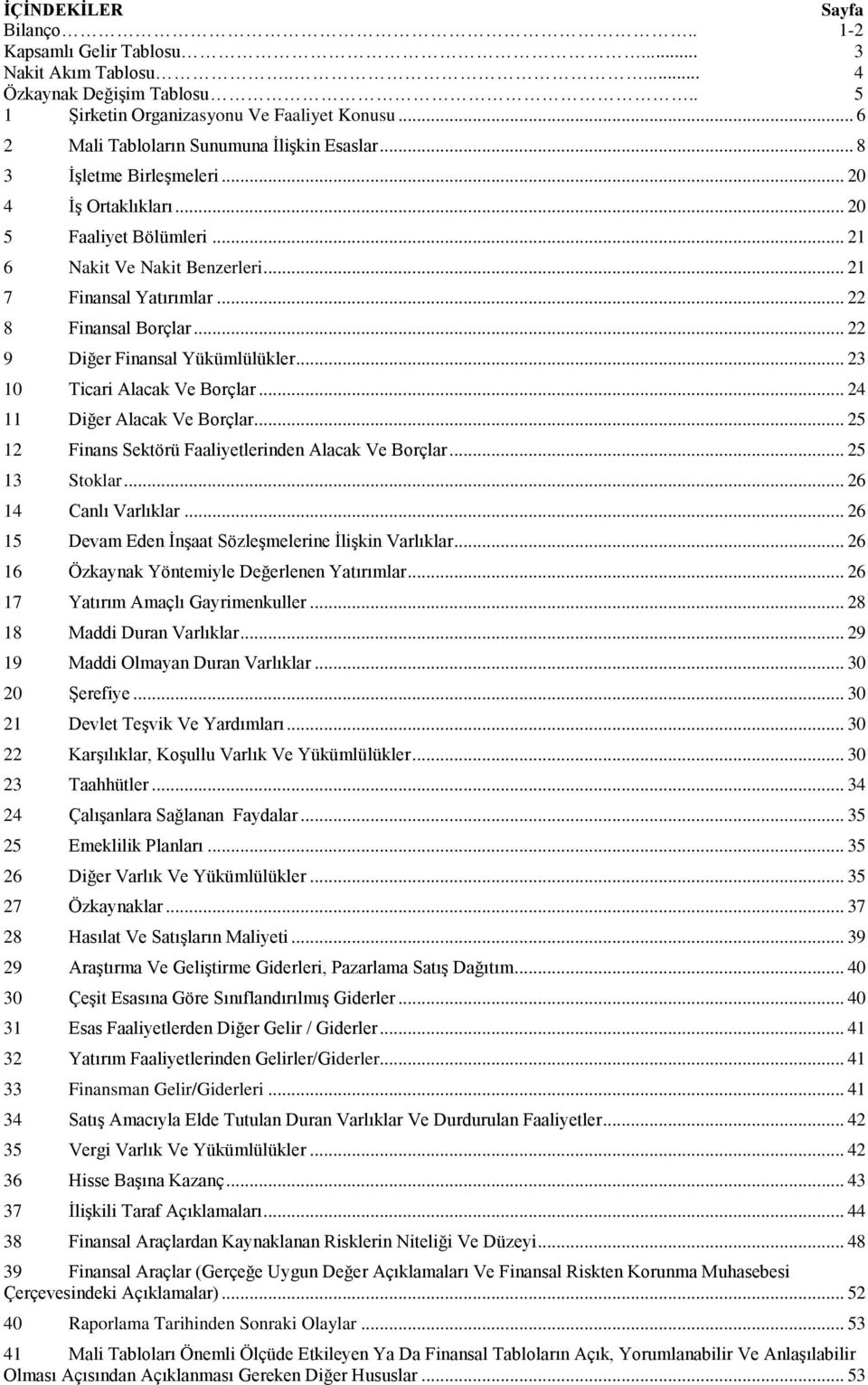 .. 22 8 Finansal Borçlar... 22 9 Diğer Finansal Yükümlülükler... 23 10 Ticari Alacak Ve Borçlar... 24 11 Diğer Alacak Ve Borçlar... 25 12 Finans Sektörü Faaliyetlerinden Alacak Ve Borçlar.