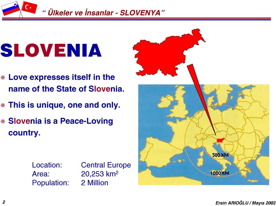 Slovenia is a Peace-Loving country.