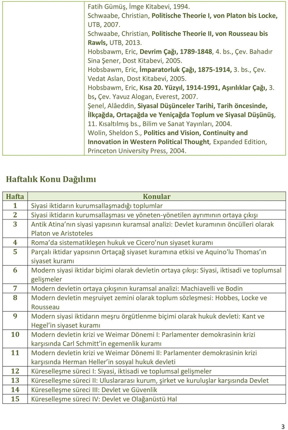 Hobsbawm, Eric, Kısa 20. Yüzyıl, 1914-1991, Aşırılıklar Çağı, 3. bs, Çev. Yavuz Alogan, Everest, 2007.