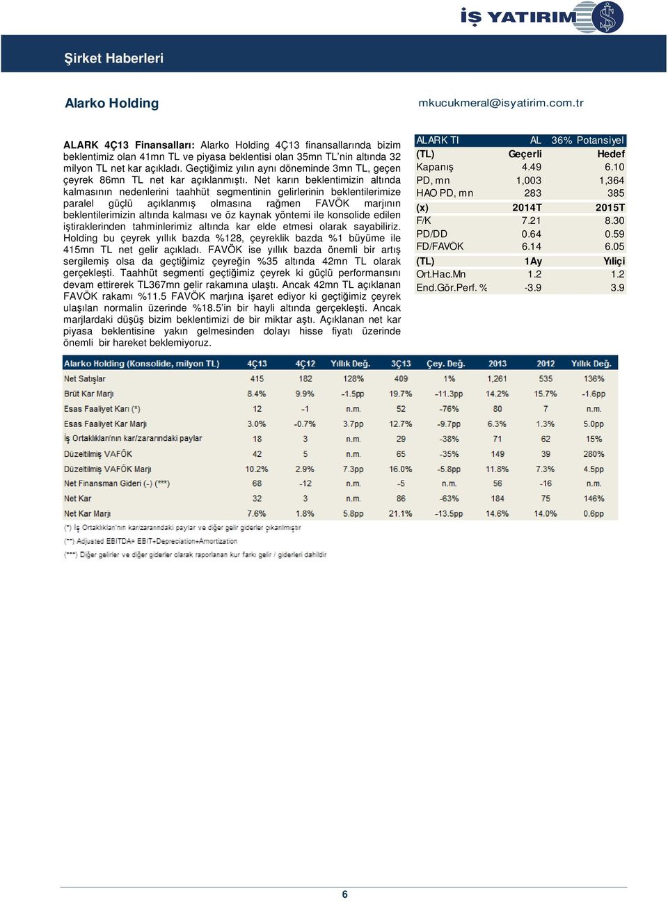 Geçtiğimiz yılın aynı döneminde 3mn TL, geçen çeyrek 86mn TL net kar açıklanmıştı.