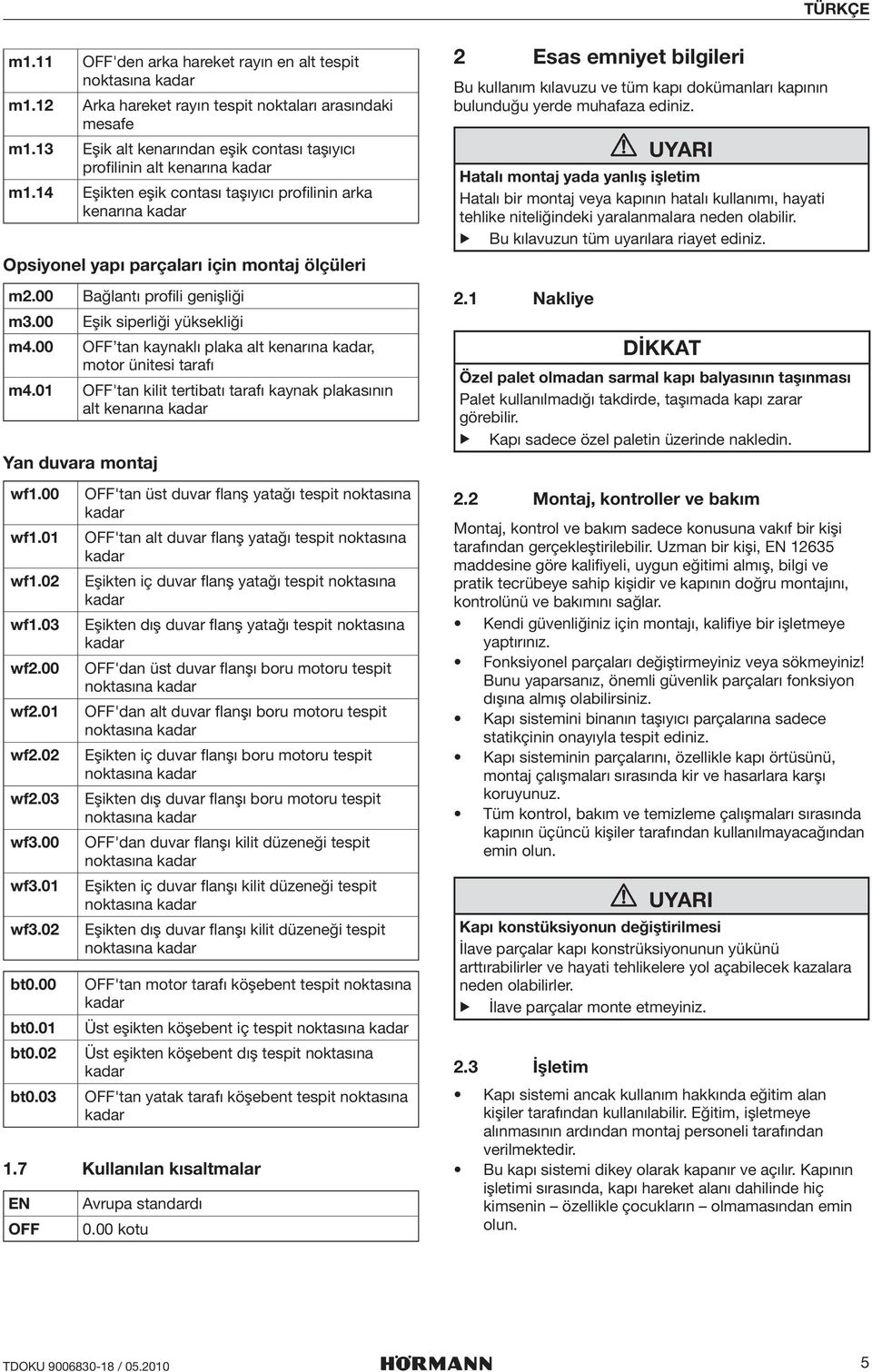 00 OFF tan kaynaklı plaka alt kenarına kadar, motor ünitesi tarafı m4.