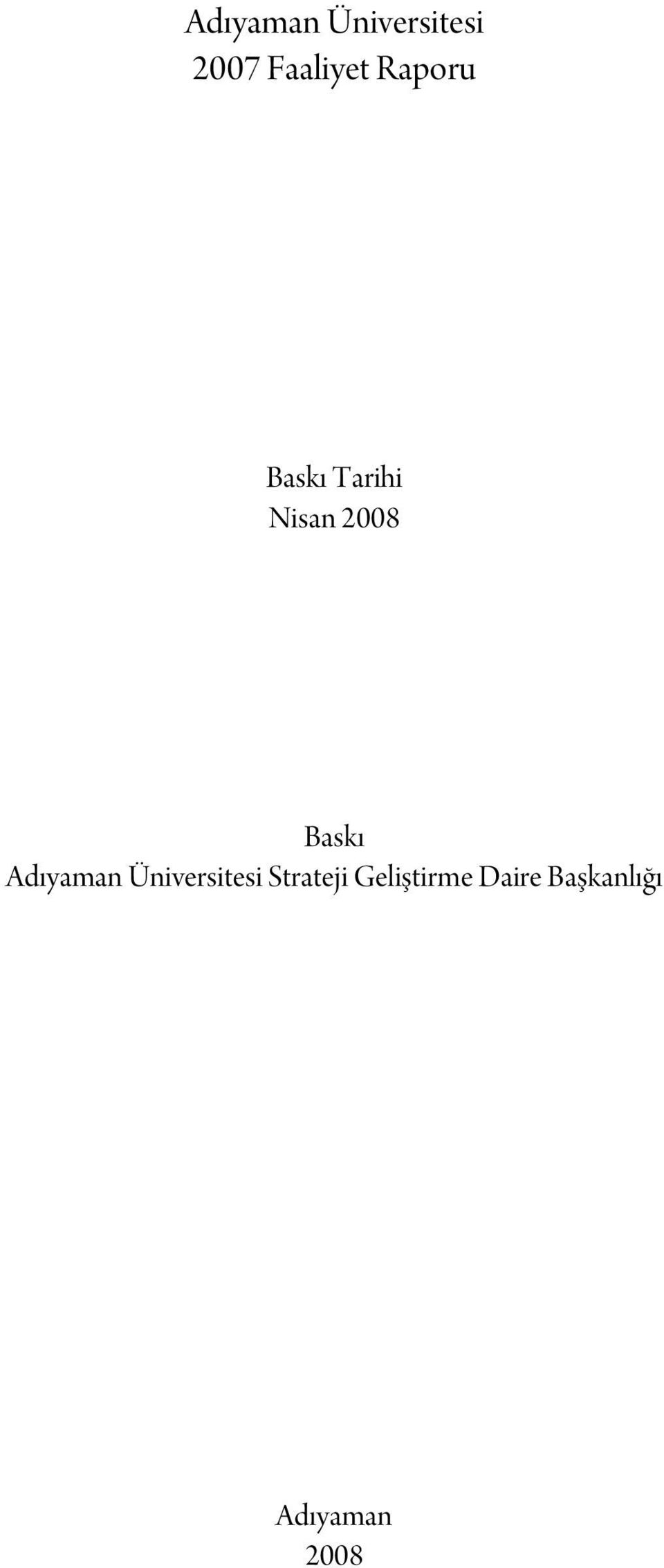 Adıyaman Üniversitesi Strateji