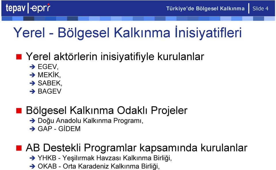 Projeler Doğu Anadolu Kalkınma Programı, GAP - GİDEM AB Destekli Programlar kapsamında