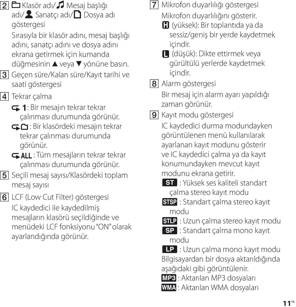 : Tüm mesajların tekrar tekrar çalınması durumunda görünür.