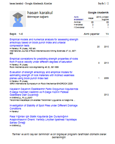 Karakul, H., 2014. Investigation of stability of spoil piles under different drainage conditions. 2nd.