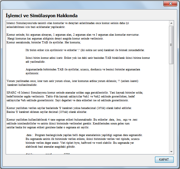 Arayüz İhtiyaçları Editör Simülatör Dosya Açma Penceresi