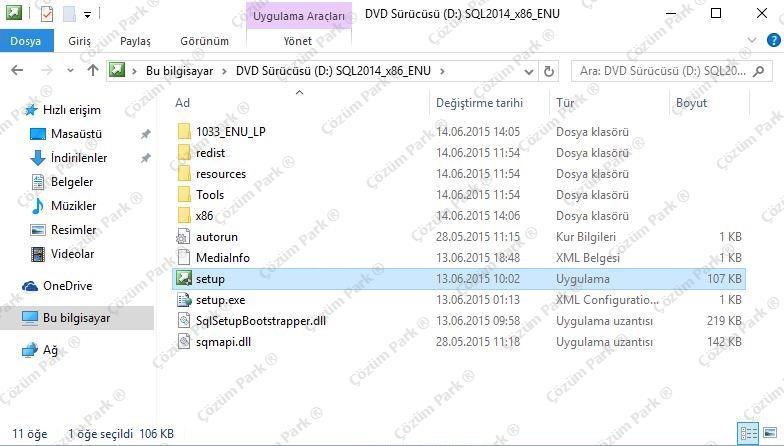 Setup dosyası