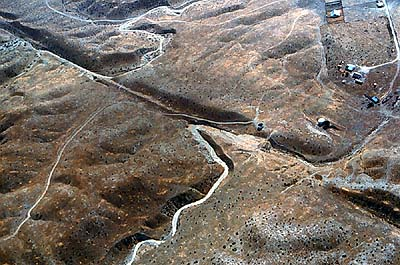 Aerial photo of San Andreas Fault showing