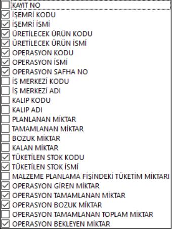 Buradan ilgili stoklar listelenir. Stok penceresinden de Shift+Ctrl+Alt+0 ile gerçekleşecek hareketler föyüne gidilebilir.