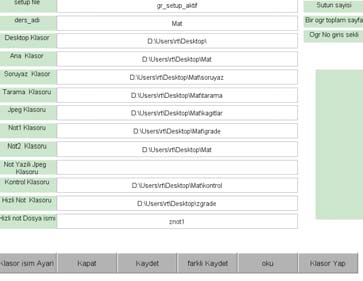 4)Klasor Yap tusuna basin. Aşağıdaki klasorler oluşturulmuş olmalı masustu\mat masustu\mat\grade masustu\mat\kagitlar.