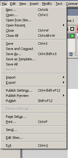 1.1. File Menüsü : New : Yeni bir dosya açmaya yarar. Open : Önceden yapılmış dosyaları açmaya yarar. Open Recent : En son açılmış projeleri açmaya yarar. Close : O anki projeyi kapatır.