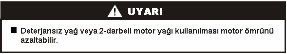 4. KULLANIM ÖNCESİ KONTROL 1. Motor yağ seviyesini kontrol edin.