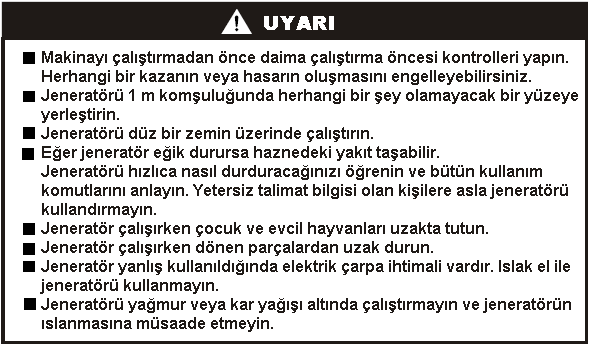 EMNİYET TEDBİRLERİ Güvenli