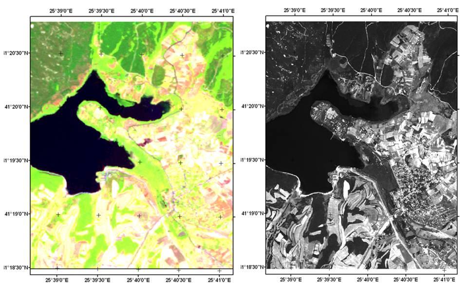 Bektaş Balçık ve Göksel Şekil 2: SPOT 5 MS ve SPOT 5 PAN görüntüleri 3.